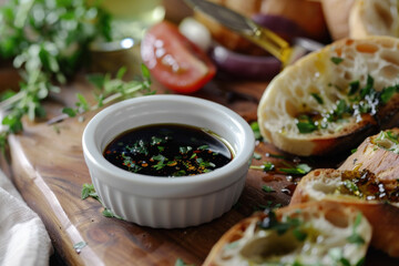 Bread with Balsamic Vinegar and Olive Oil Dip