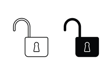 Padlock icon template  in trendy flat style design isolated on white background. icon vector in outline and solid black