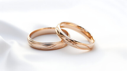 Gold wedding rings. Generative AI