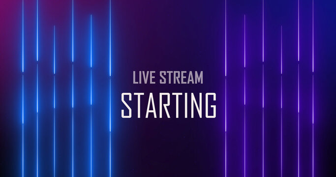 Live Streaming Background Frame - Animated Neon Overlay Template, Gaming Overlay OBS or Streamlabs Studio hi-tech overlay for streamers. Features transparent section for desktop scene and face cam