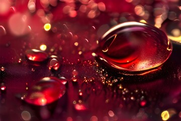 blood clots. lovely scientific context. 3D illustration.Abstract drips of crimson glitter like gems on velvet. crystalline clarity, amazing texture, and macro view.

