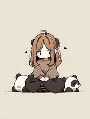 坐在地上的女孩