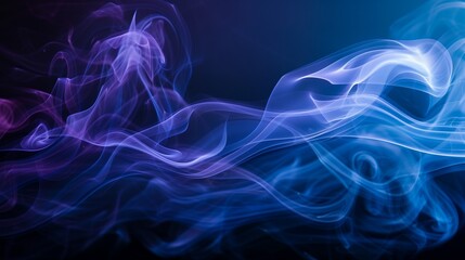 Abstract smoke trails background in deep blues and purples © Anastasia