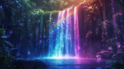 The falls are red, green and yellow.