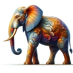 elephant on white