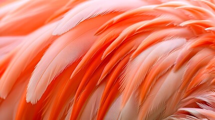Flamingo Feather Texture: A Close-Up View of Nature's Pink Plumage Elegance