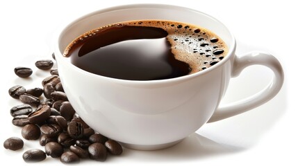 Fototapeta premium hot coffee white background cut out