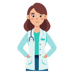 Fototapeta premium female doctor, icon, vector illustration
