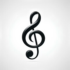 treble clef on white background