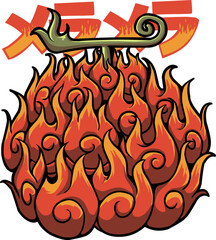 devil fruit dragon from japan illustration vector logo