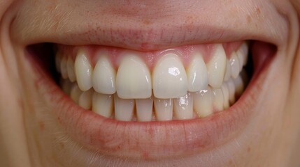 Fototapeta premium Smiling woman with healthy white teeth and pink lips