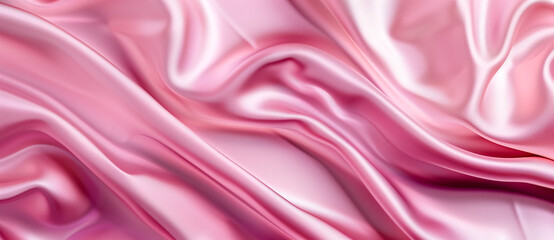 Obraz premium Pink metallic silk flowing wave luxury trendy background. Background for presentation