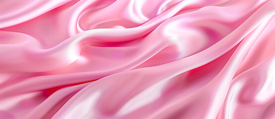 Obraz premium Pink metallic silk flowing wave luxury trendy background. Background for presentation