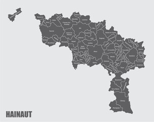 Obraz premium Hainaut administrative map
