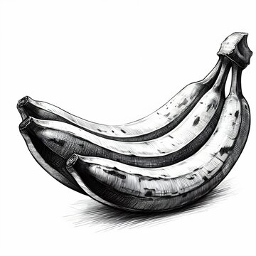 recommend clip art: Black and White Sketch of a Bunch of Bananas