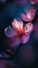 Aesthetic Phone Wallpaper: a Closeup of Minimalist Blooming Flower Sakura or Cherry Blossom