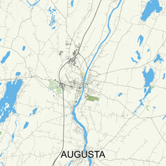 Augusta, Maine, USA map poster art