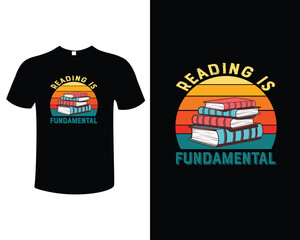 Book Reader and Book Lover Vector Illustration Typography Vintage Artwork Template