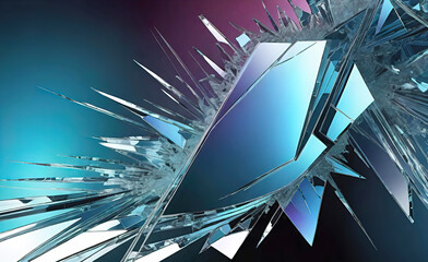 Modern smooth beautiful gradient background for design, cracked glass and mirror