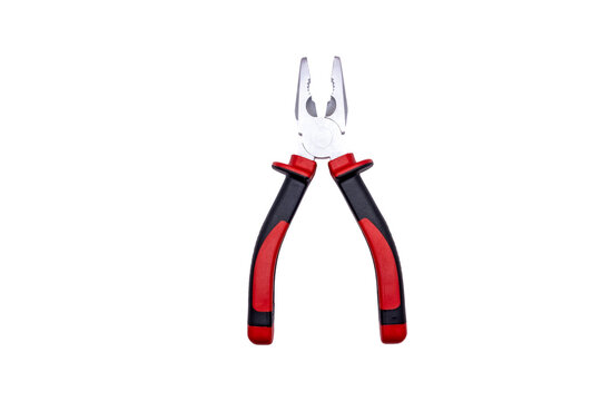 red and black pliers on white background clip art preview
