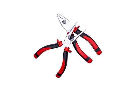 red and black pliers on white background clip art preview