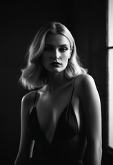 Naklejka premium portrait of a model, closeup of a woman, face close up