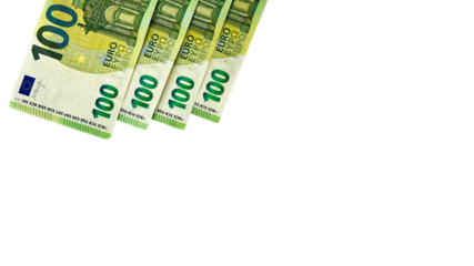 100 euro banknotes isolated on white