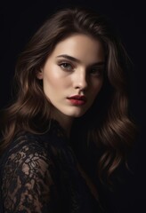 Fototapeta premium portrait of a model, closeup of a woman, face close up