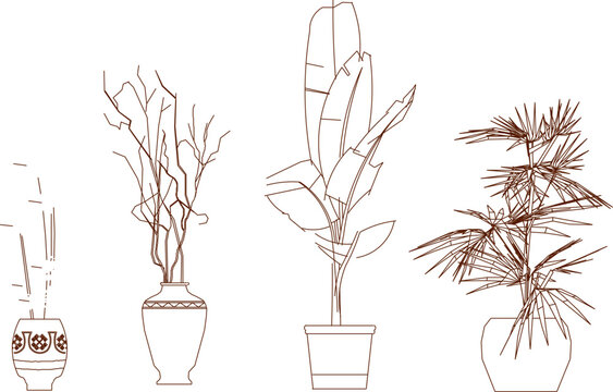 Artistic tree plant design drawing vector illustration sketch for completeness of the image