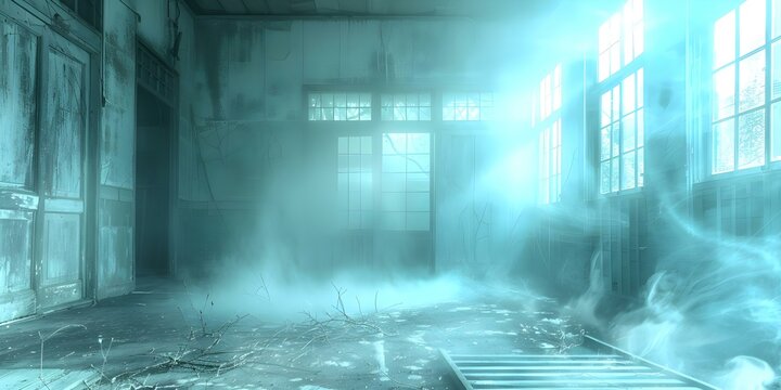 Capturing the Eerie Atmosphere of a Traditional Japanese School Building at Night. Concept Night Photography, Traditional Architecture, Japanese Culture, Eerie Atmosphere