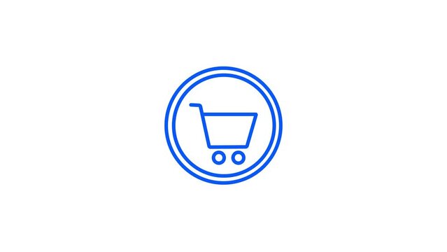Animation of shopping cart icon. shop basket concept