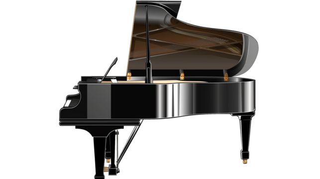 Elegant Black Grand Piano