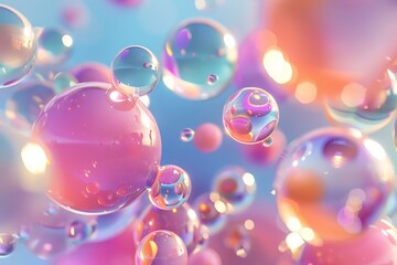 A colorful image of many small bubbles floating in the air