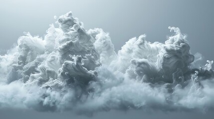 ethereal aigenerated cloud formation on grey background abstract digital art