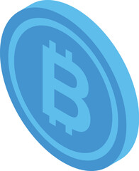 Detailed and intricate isometric bitcoin illustration in vector format depicting the modern and innovative cryptocurrency technology. Digital finance. And blockchain economy