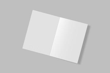 Blank bifold brochure mockup  3D render