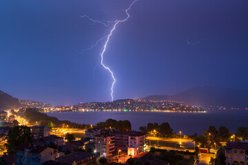 lightning over the city