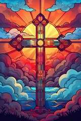 Cross Ascending Through Clouds