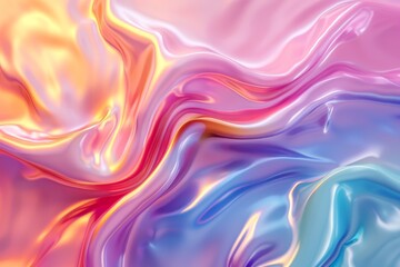 Obraz premium A colorful, flowing piece of fabric with a rainbow of colors