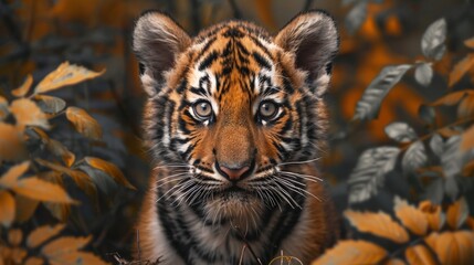 Close Up of a Small Tiger Cub