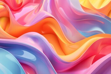 Obraz premium A colorful, flowing piece of fabric with a rainbow of colors