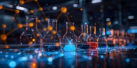 Chemistry Lab Setting with AI-Generated Elements. Concept Chemistry, Lab Setting, AI-Generated Elements, Science Experiments, Technology