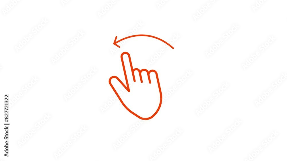 Poster animated move to left linear icon. digital device interaction. touchpad control. swipe and slide.