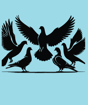 recommend clip art: Flying Dove birds silhouettes, isolated bird flying
                    