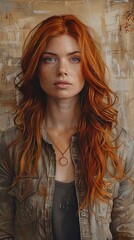 Fototapeta premium Portrait of a Woman With Red Hair