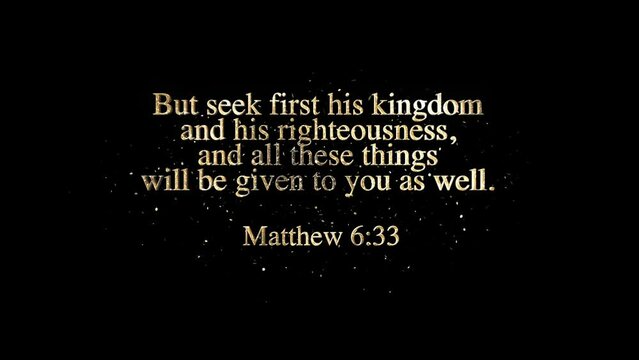 Golden Bible Verse, Matthew 6-33