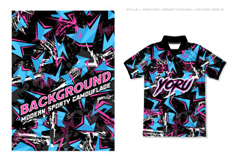 sublimation graphic jersey design stripe blue pink white grunge camouflage sporty modern background esport gaming flashy vector brush striking stripes geometric