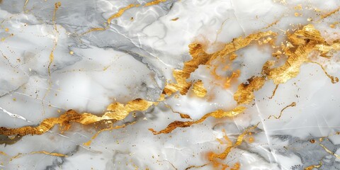 Elegant interior design featuring luxurious white and gold marble texture. Concept Luxury Interior Design, White Marble Theme, Elegant Home Decor, Gold Accents, Sophisticated Style