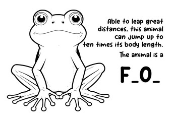 coloring book animal and unique fact about frog