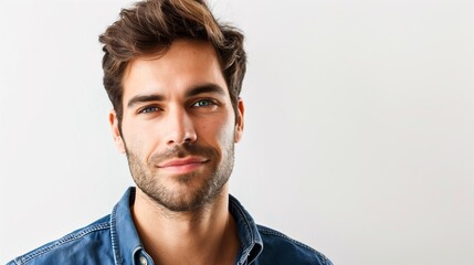 Obraz premium Confident and Friendly Handsome Man Portrait on White Background